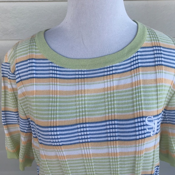 St. John Sport Knit  Striped Top T Shirt  Sweater - Picture 4 of 8